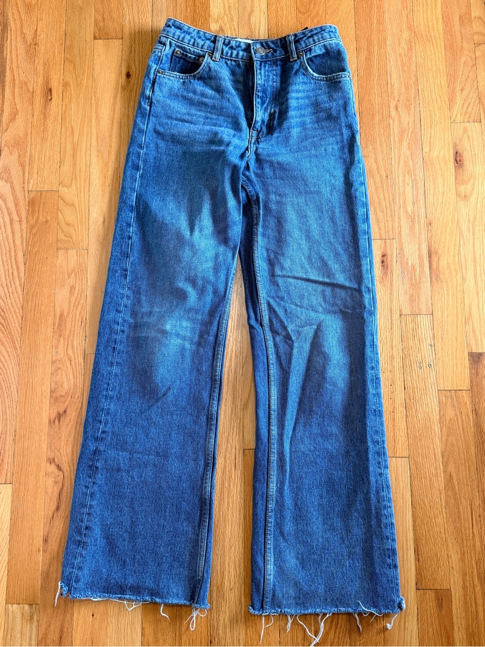 Zara Wide-Leg Jeans in Blue Denim